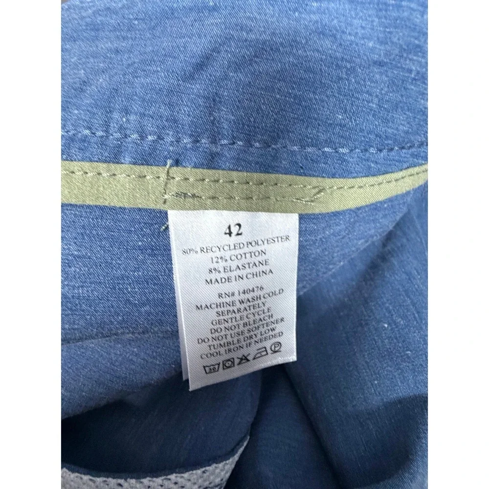 Faherty All Day Shorts Mens 42 Blue Heather Hybrid Stretch Boardshorts 7 Inseam